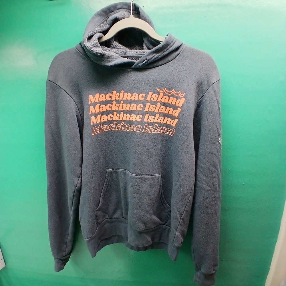 Bella Canvas Mackinac Island Hoodie S Blue Orange Michigan Souvenir Gorpcore